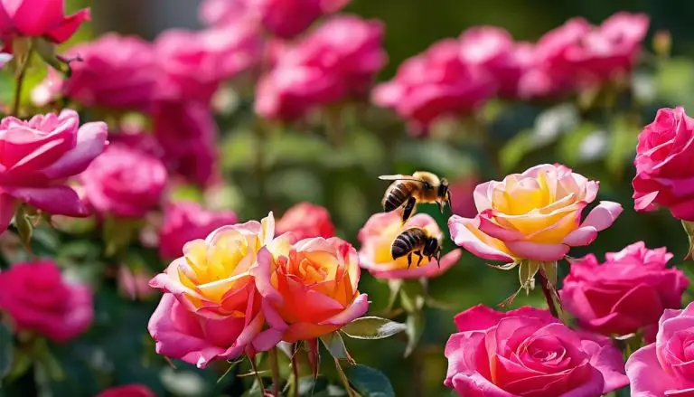 Bees and knockout roses