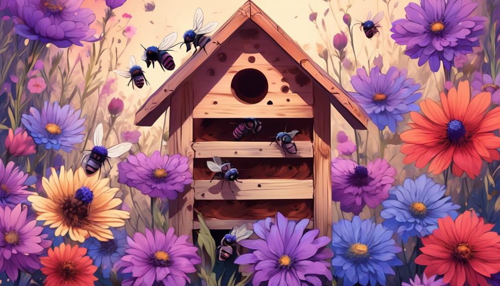 attracting mason bees with colors