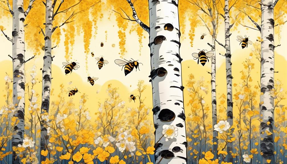 bee and birch tree symbiosis