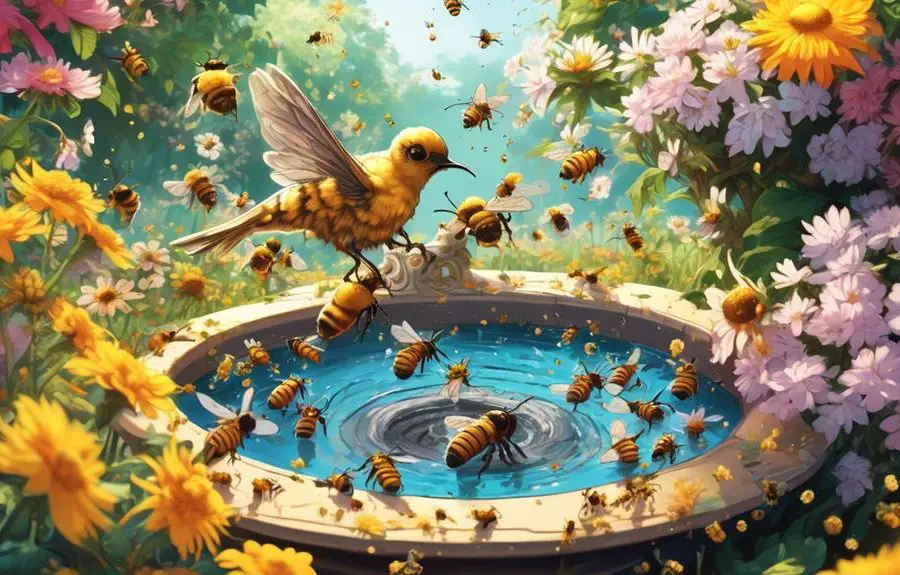 bee preference for bird baths