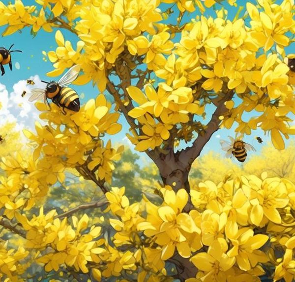 bee preference for forsythia