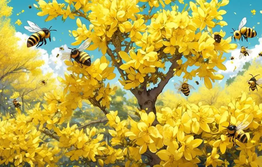 bee preference for forsythia