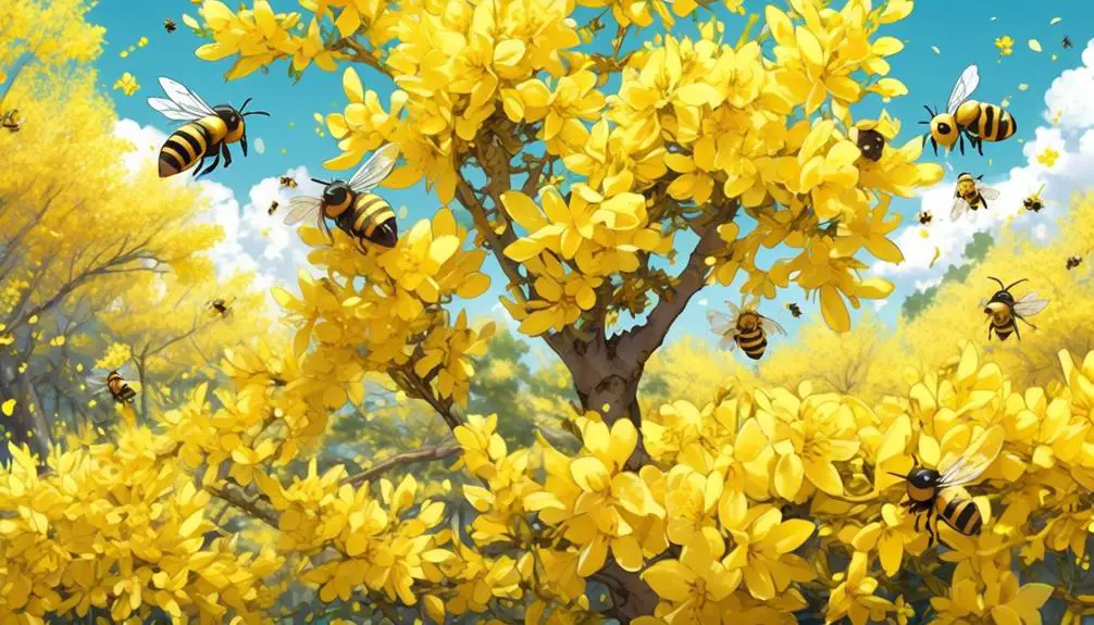 bee preference for forsythia