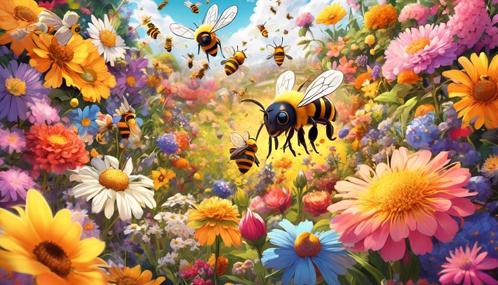 bees and annual flowers