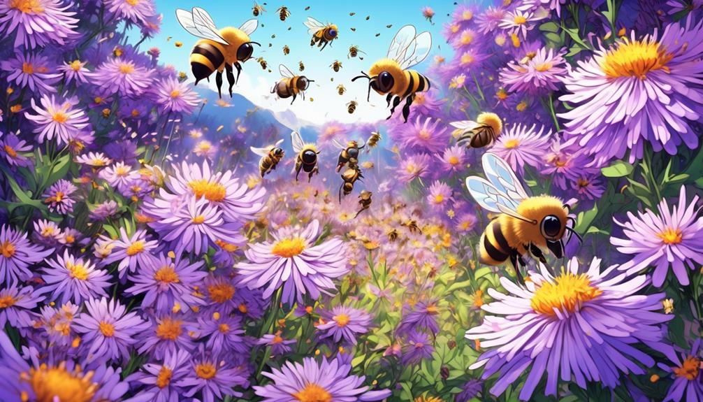 bees and aster pollination