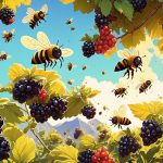 bees and blackberry bushes