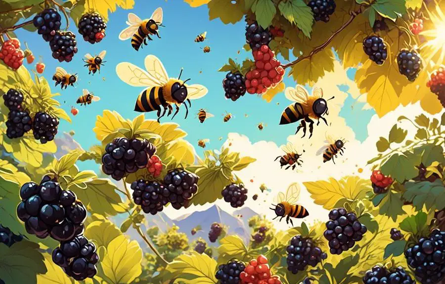 bees and blackberry bushes