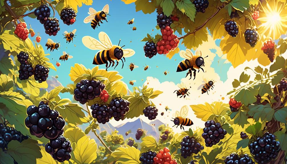 bees and blackberry bushes