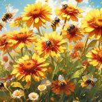 bees and blanket flower