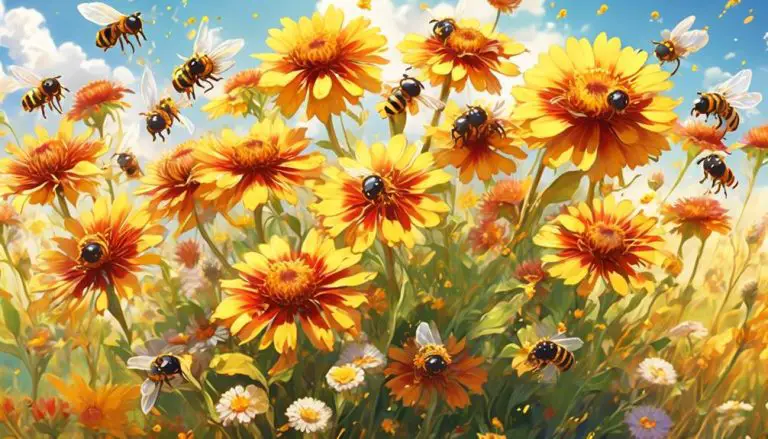 bees and blanket flower