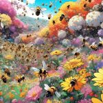 bees and bright colors