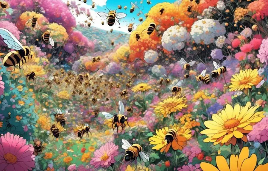 bees and bright colors