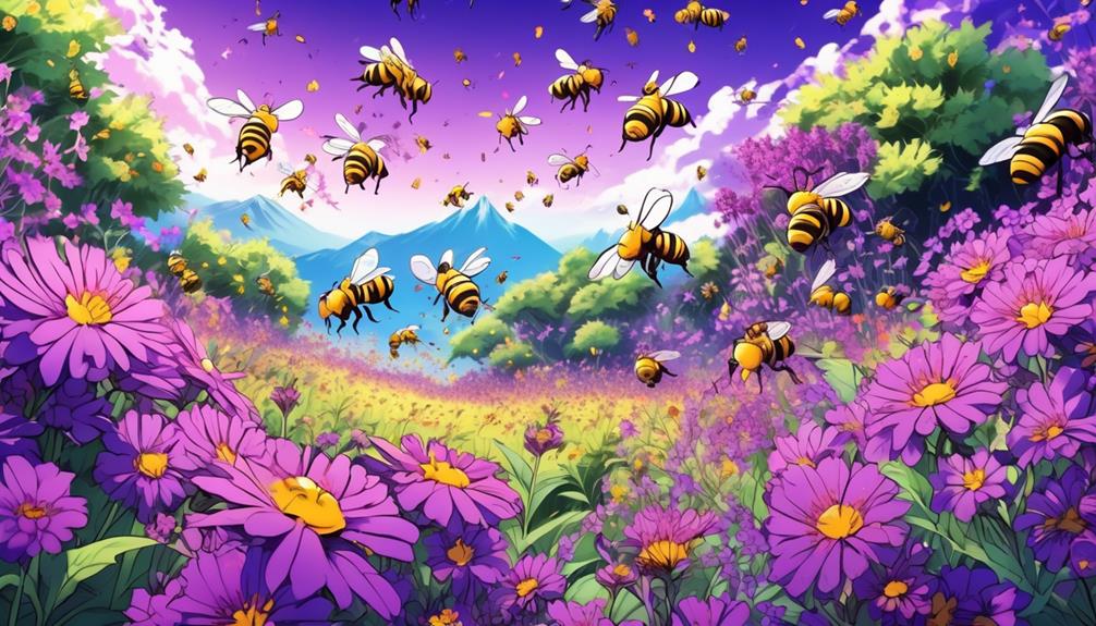 bees and flower selection
