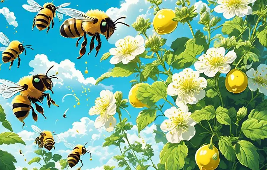 bees and lemon balm