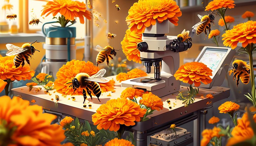bees and marigolds research