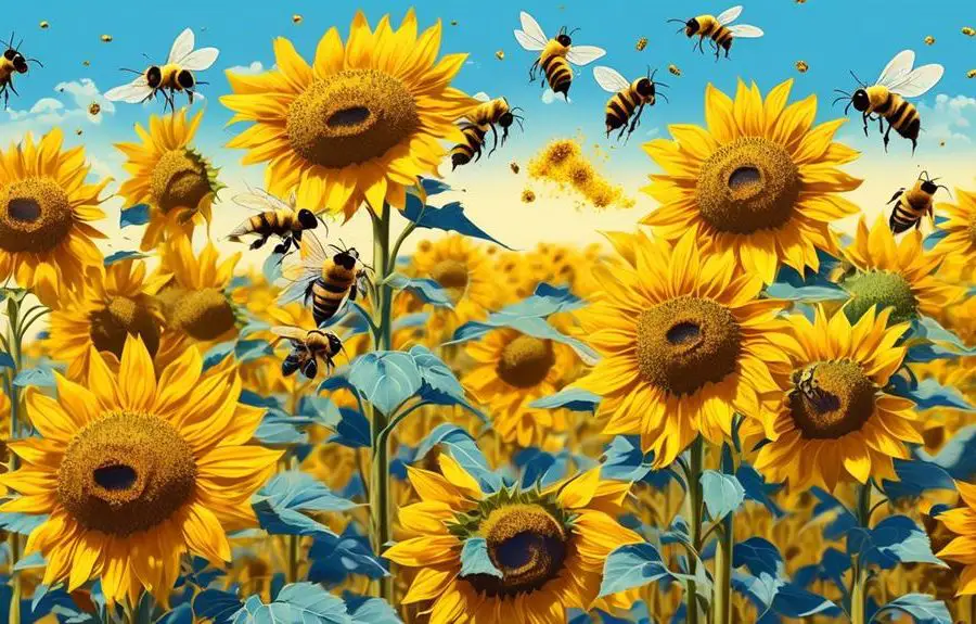 bees and sunflower seed