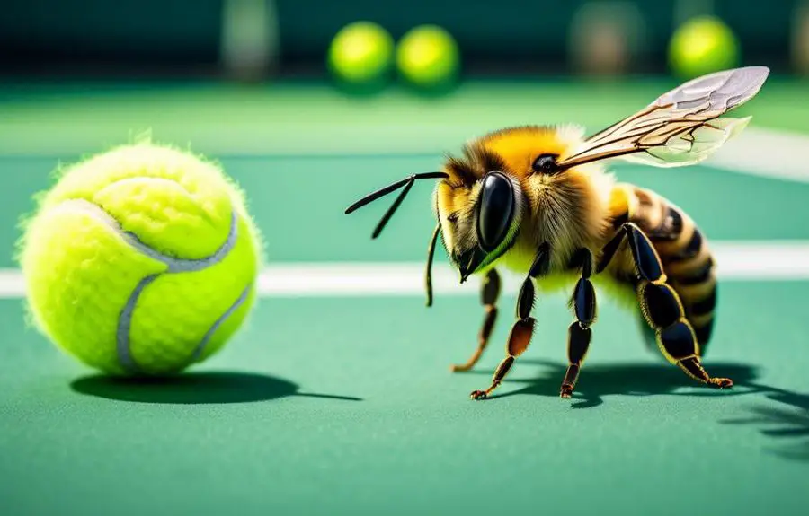 bees and tennis ball