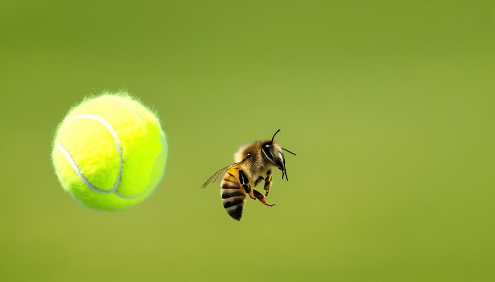 bees and tennis ball interaction
