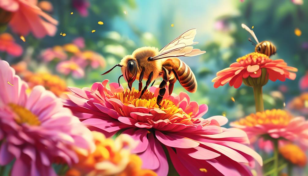 bees and zinnias connection