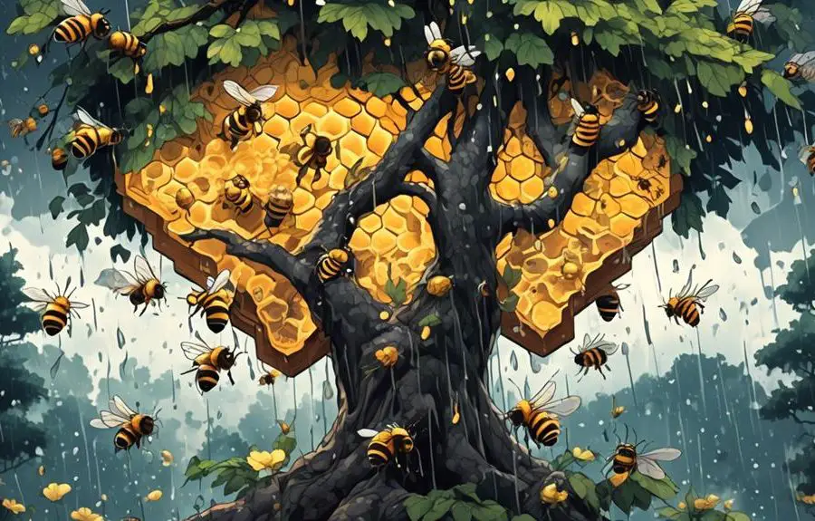 bees behavior during rain