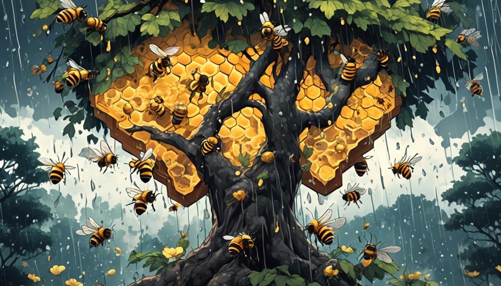 bees behavior during rain
