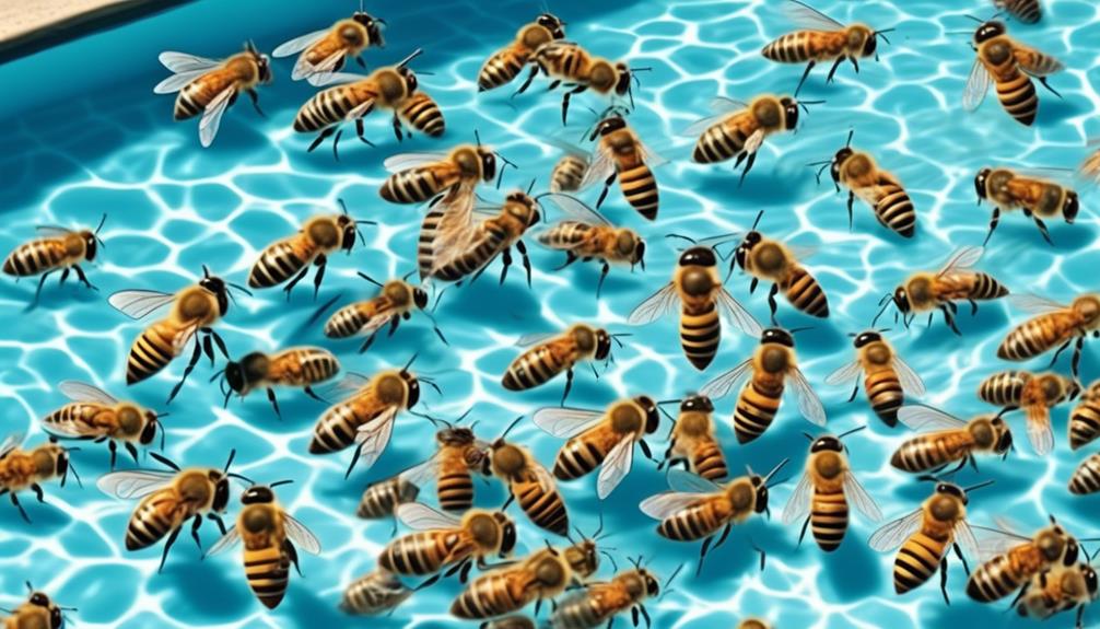 bees near swimming pools