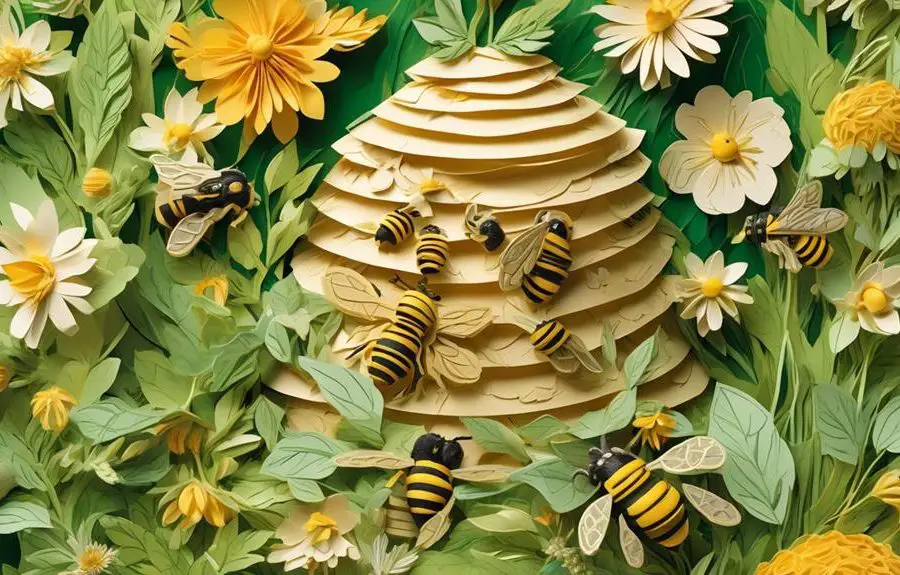 bees nesting in paper