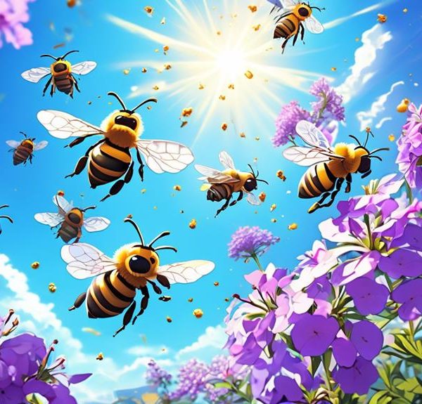 bees pollinate phlox flowers