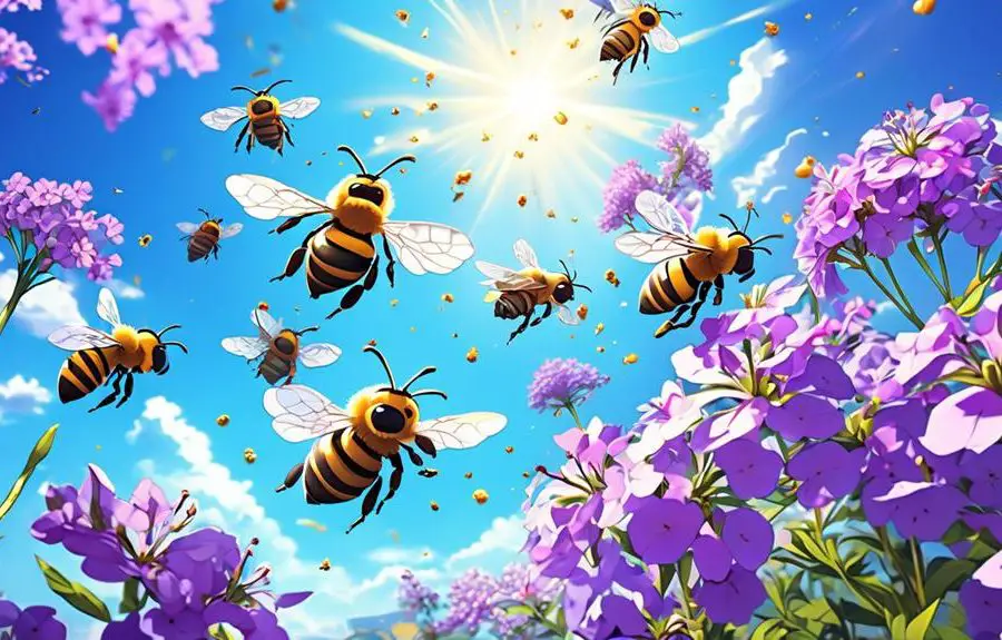 bees pollinate phlox flowers