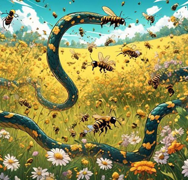 bees vs snake confrontation