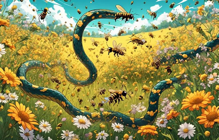 bees vs snake confrontation