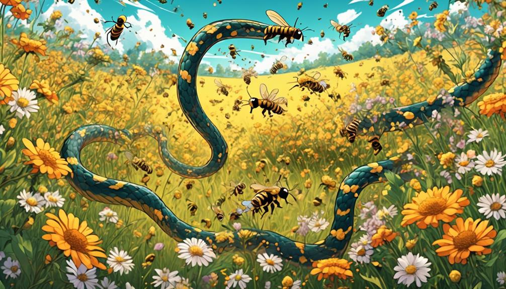 bees vs snake confrontation