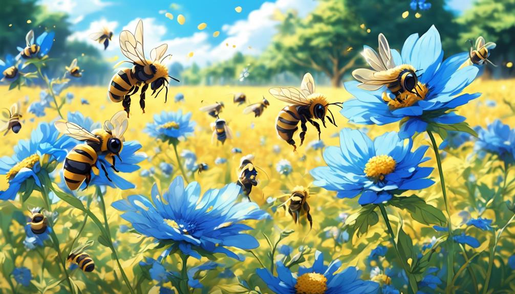 blue flowers attract bees