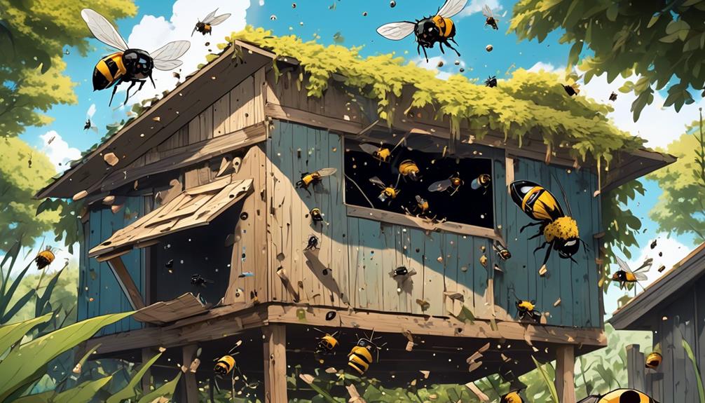 carpenter bees damaging structures