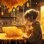consuming beeswax with honey