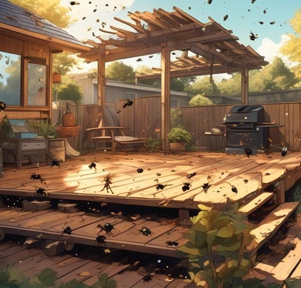 deck infested with carpenter bees