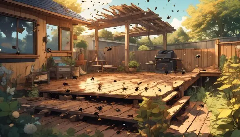 deck infested with carpenter bees