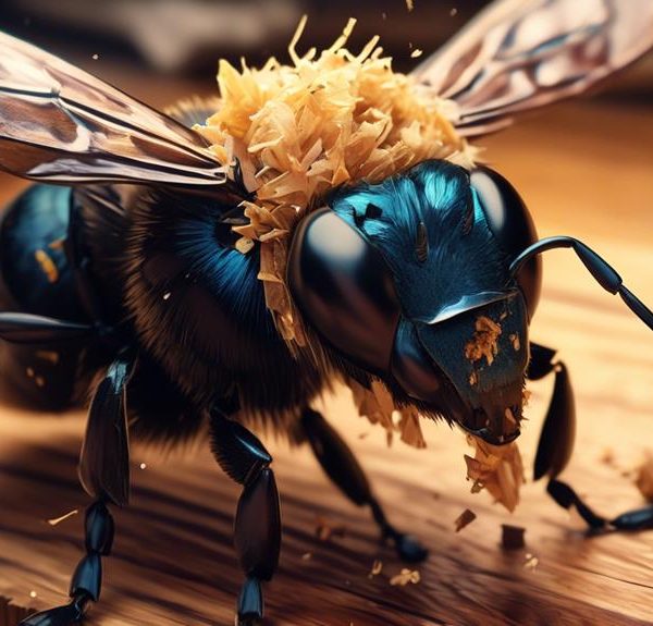 distinctive carpenter bee chewing sound