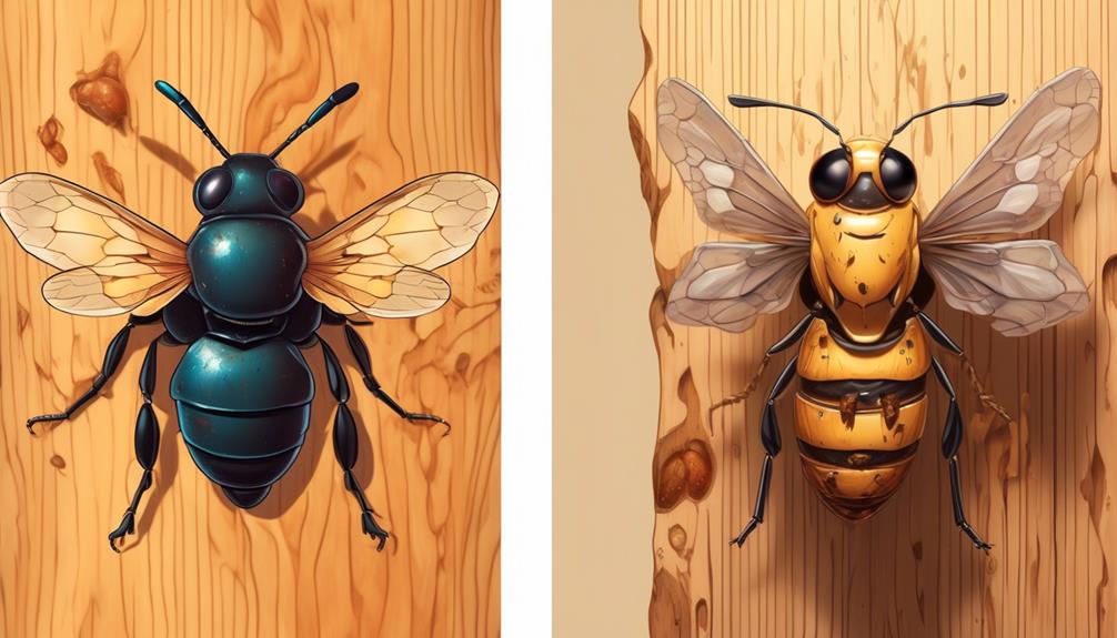distinguishing carpenter bees and termites