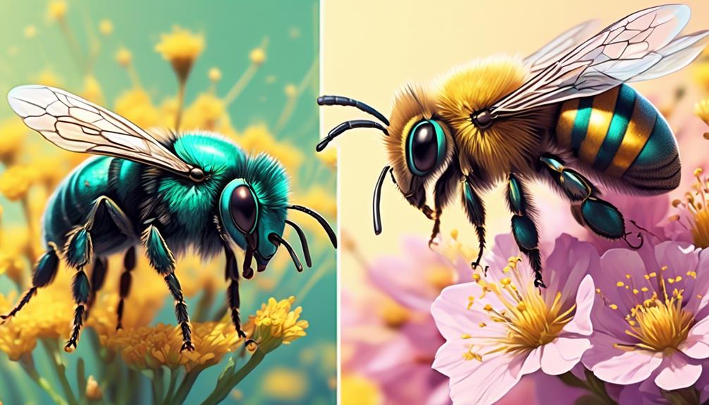 distinguishing mason bees and sweat bees