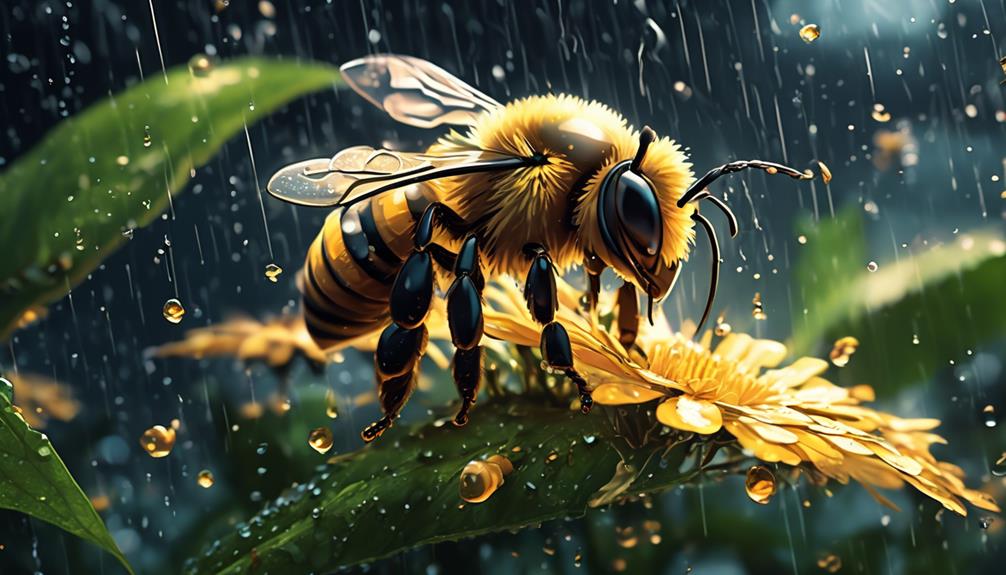 effect of rain on bees