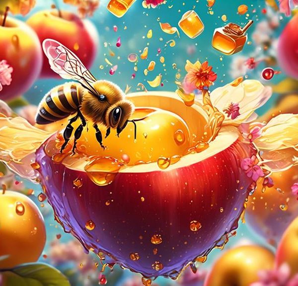 feeding apples to bees