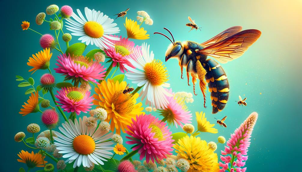 floral visits by bees