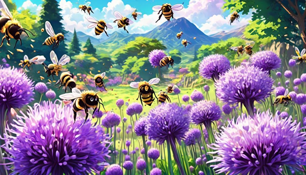 flowering alliums attract bees