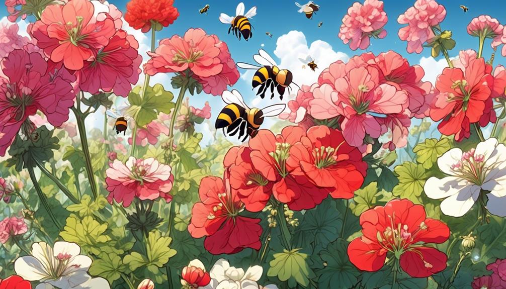 geraniums and bee population