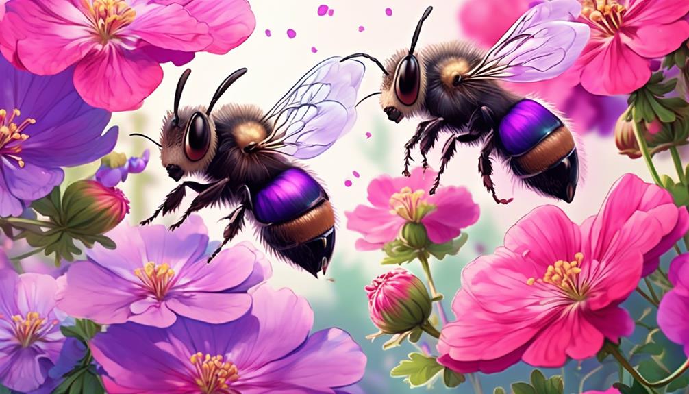 geraniums and mason bees