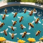 honey bees near pools