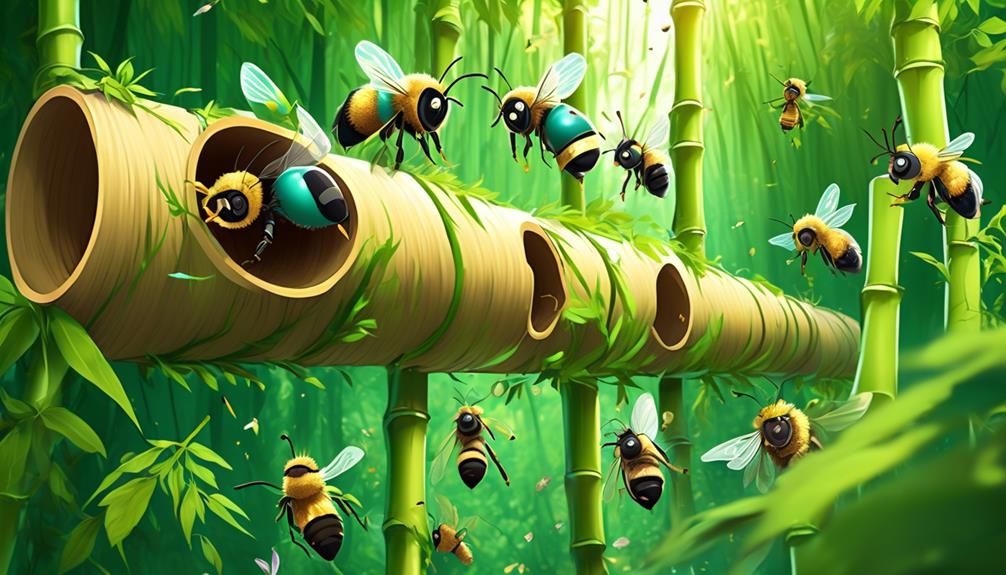 housing mason bees in bamboo