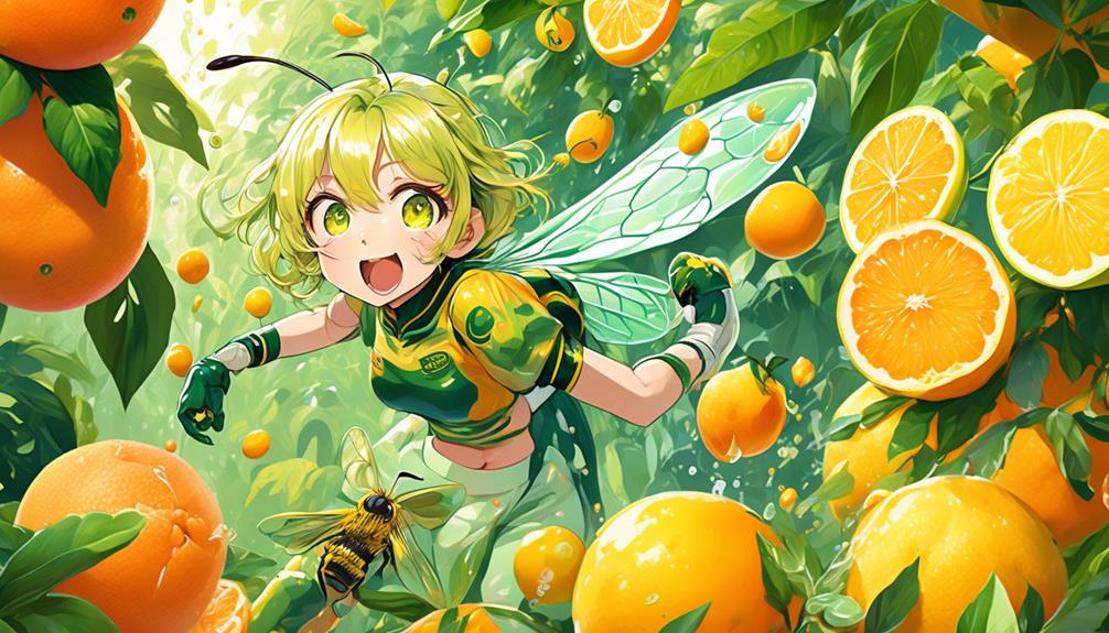 insects pollinating citrus trees