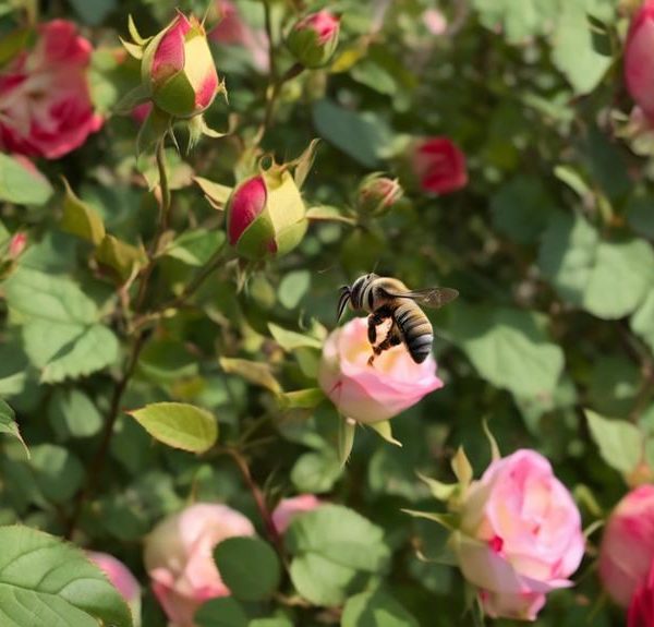 leaf cutter bees and roses